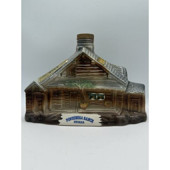 Vintage 1969 Jim Beam Ponderosa Ranch Nevada Lake Tahoe Decanter Bar Ware - Picture 1 of 9